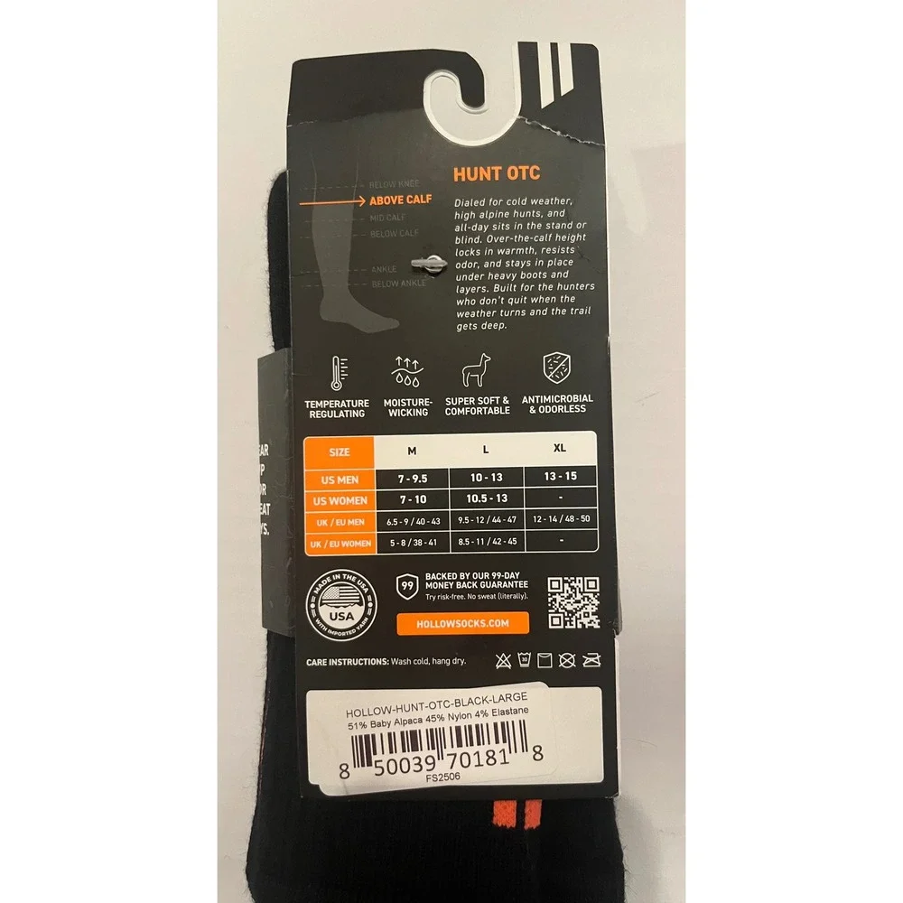 Hollow Hunt Performance Alpaca Wool Socks Heavy Weight‎ Full Cushion Men 10-13